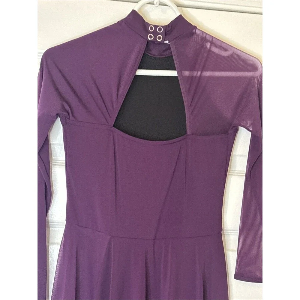 EUC Girls Weissman Purple Dance Recital Dress Costume Sz Large Child  12286
